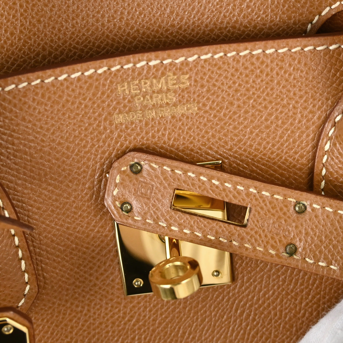 Hermes Gold Courchevel Birkin 30 Handbag