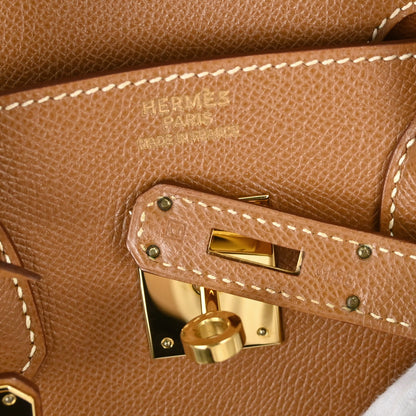 Hermes Gold Courchevel Birkin 30 Handbag
