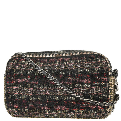 Chanel 2014-2015 Brown Tweed Paris Dallas Camera Bag Large Shoulder Bag