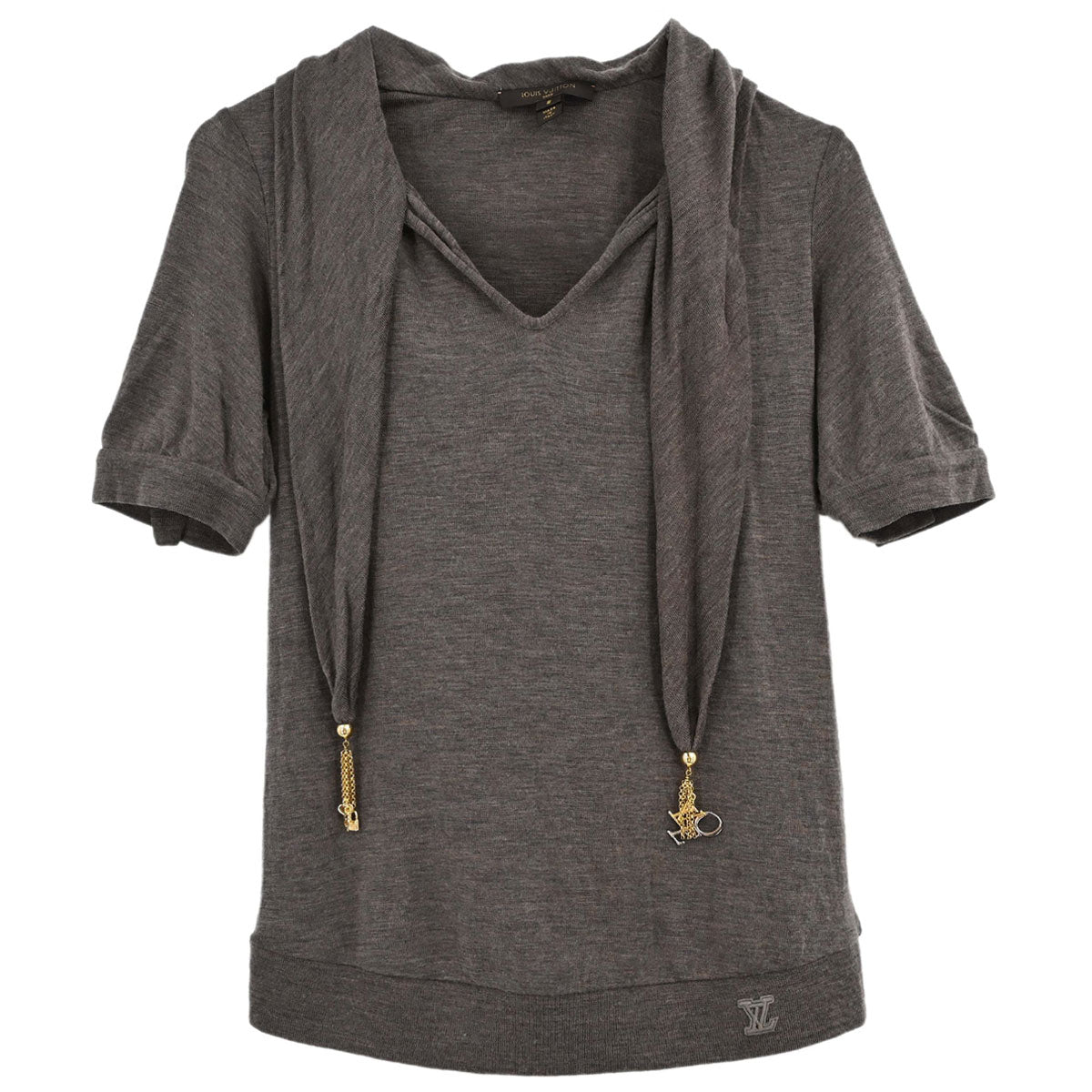 Louis Vuitton 2007 Short Sleeve Knit Top Brown #S
