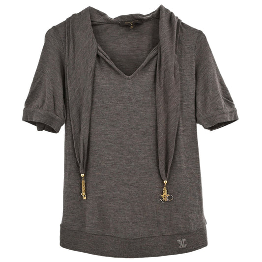 Louis Vuitton 2007 Short Sleeve Knit Top Brown #S
