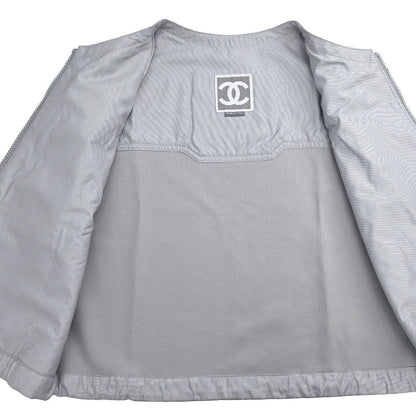 Chanel 2001 Sport Line Setup Suit Top Pants Gray #36