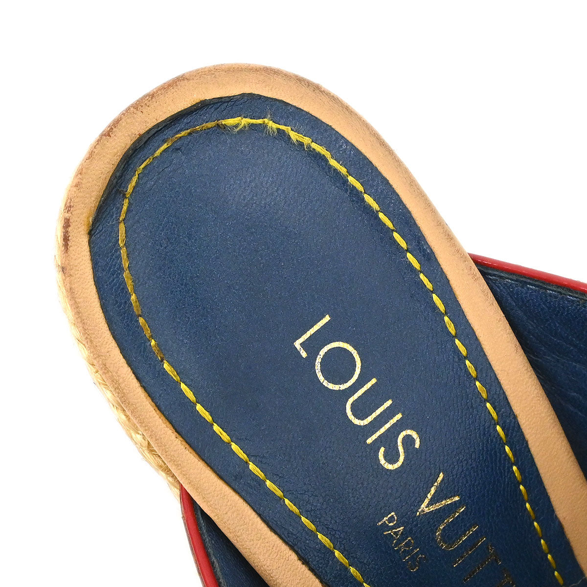 Louis Vuitton * Monogram Denim Blue Sandals Shoes #36