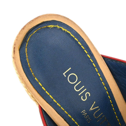 Louis Vuitton * Monogram Denim Blue Sandals Shoes #36