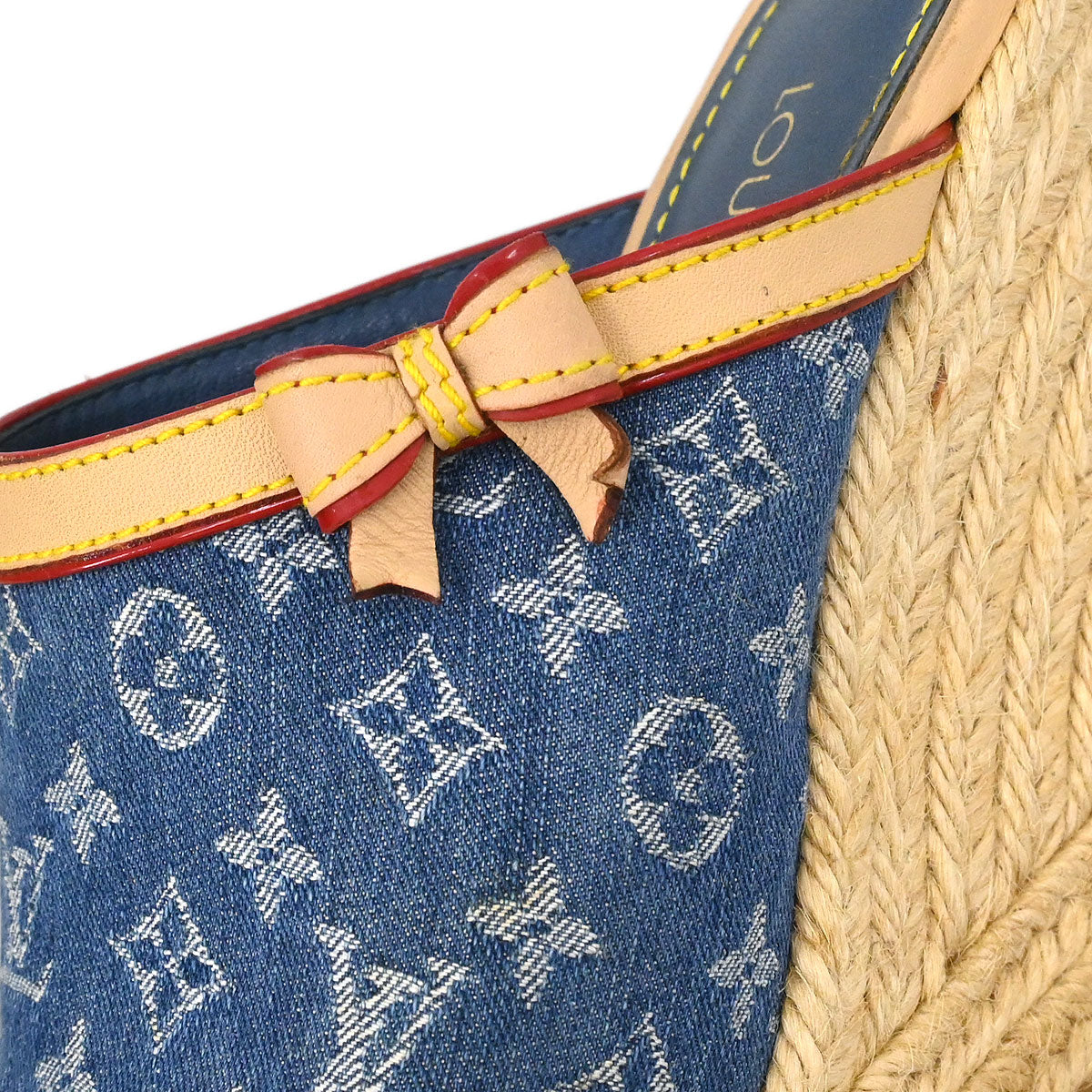 Louis Vuitton * Monogram Denim Blue Sandals Shoes #36