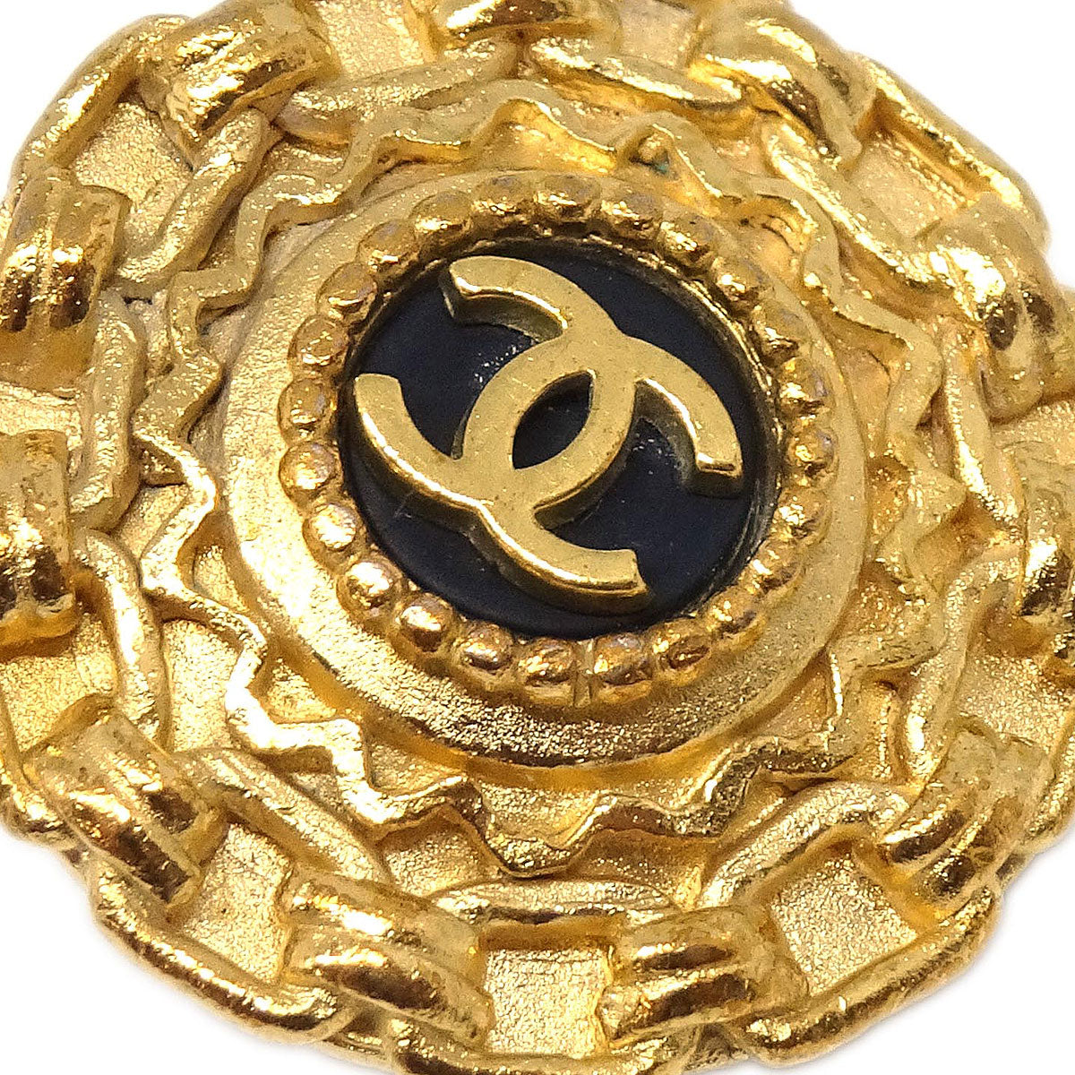 Chanel Button Clip-On Earrings Gold 95A