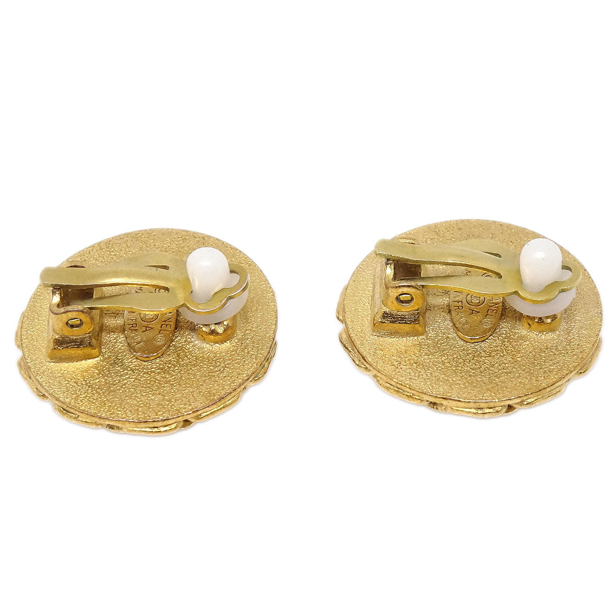 Chanel Button Clip-On Earrings Gold 95A