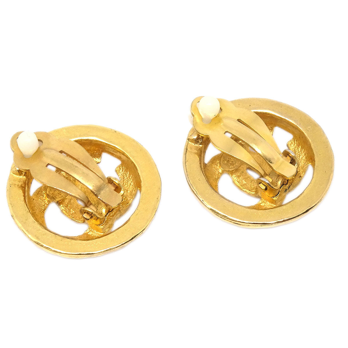 Chanel Button Clip-On Earrings Gold 94P