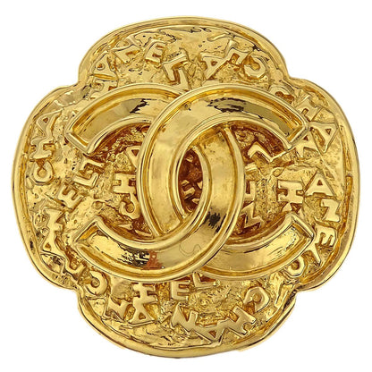 Chanel Cross Brooch Pin Gold 95A