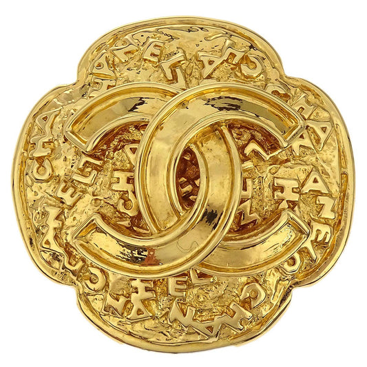 Chanel Cross Brooch Pin Gold 95A