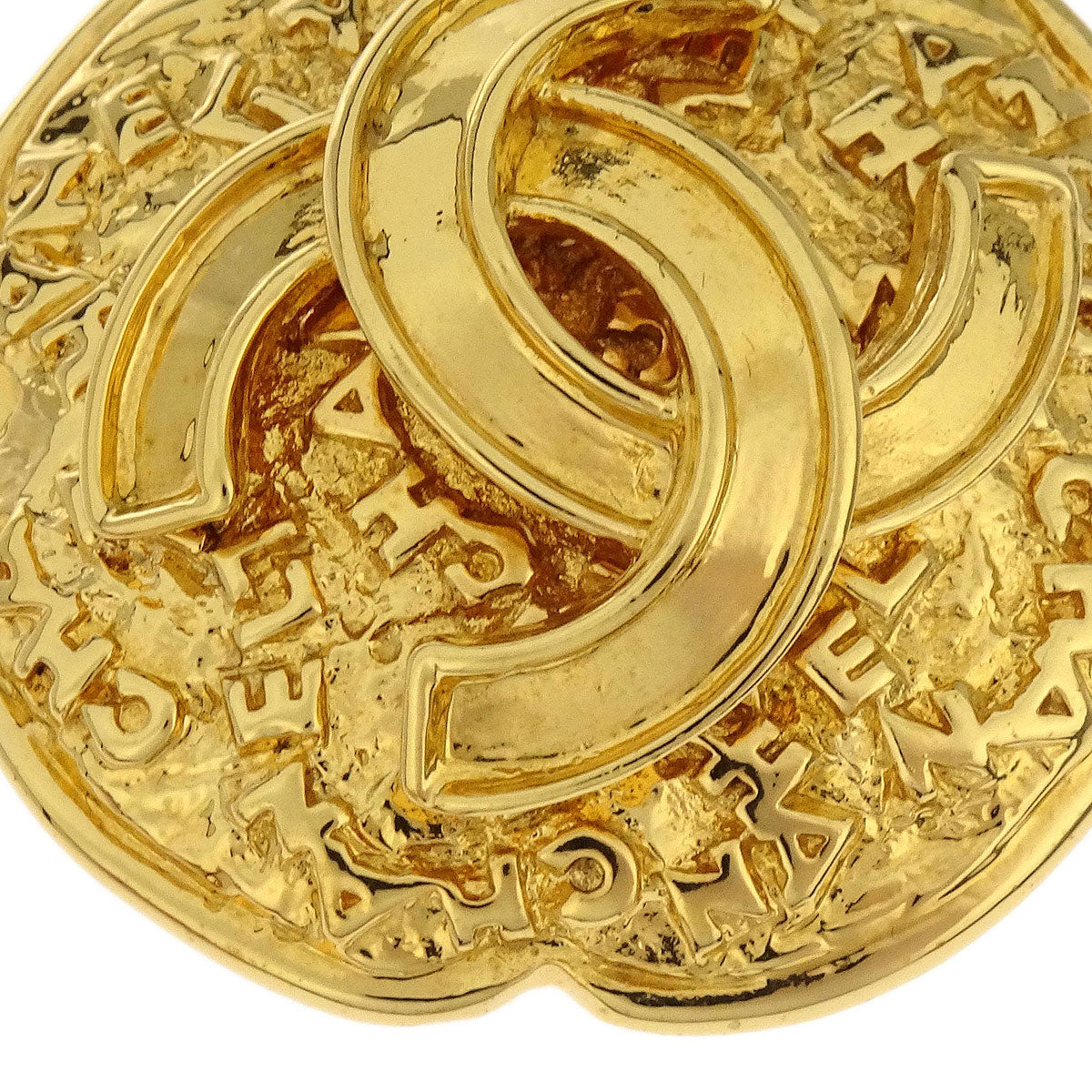 Chanel Cross Brooch Pin Gold 95A