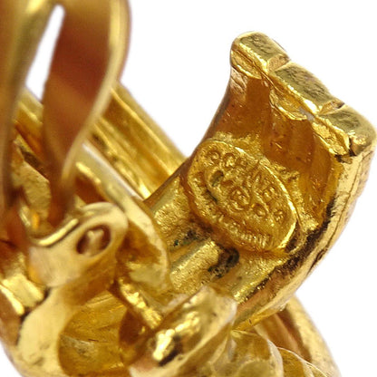 Chanel Dangle Hoop Clip-On Earrings Gold 94P