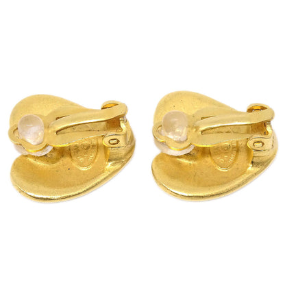 Chanel Heart Clip-On Earrings Gold 95P