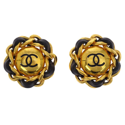 Chanel Gold Button Clip-On Earrings 93A