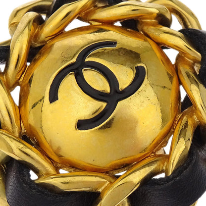 Chanel Gold Button Clip-On Earrings 93A