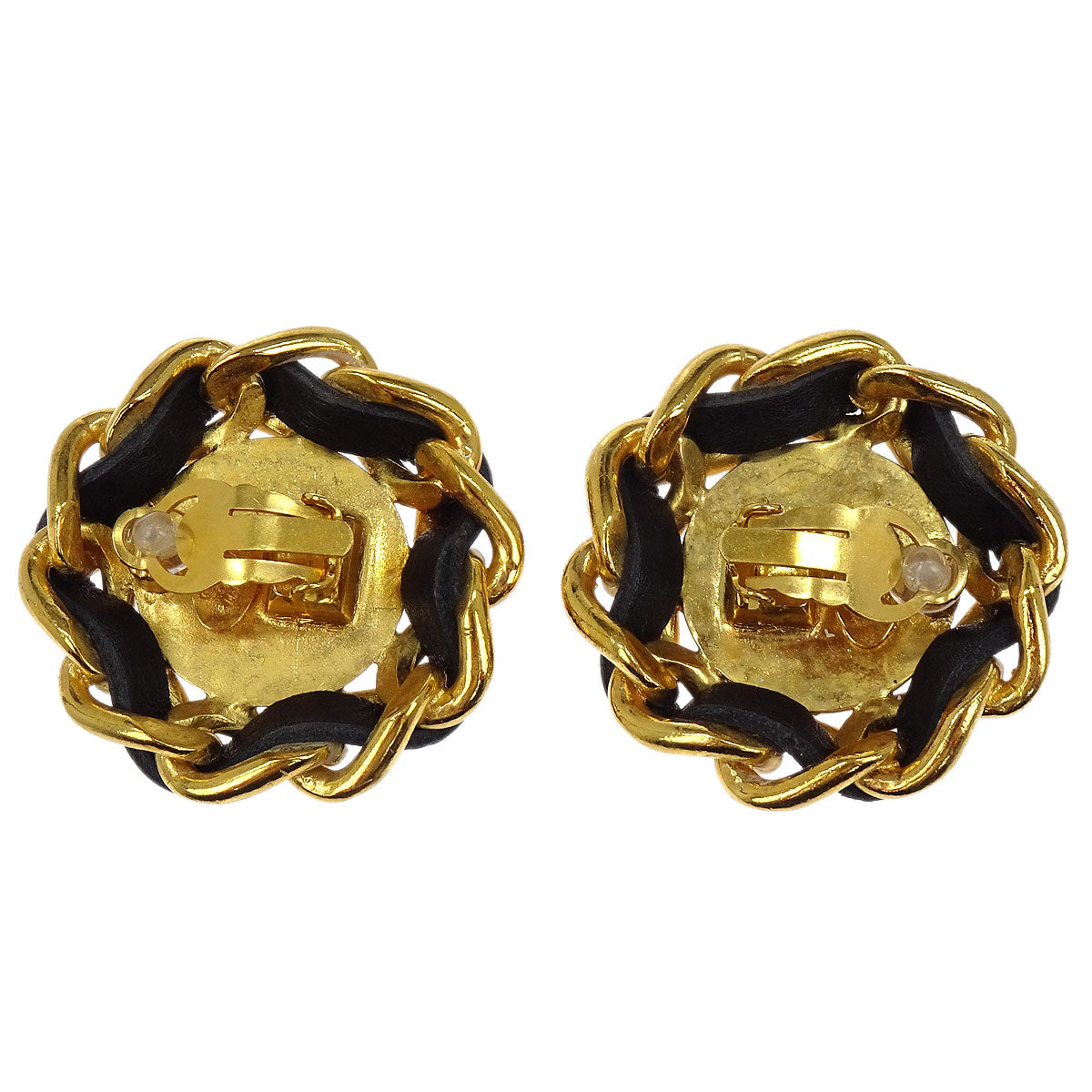 Chanel Gold Button Clip-On Earrings 93A