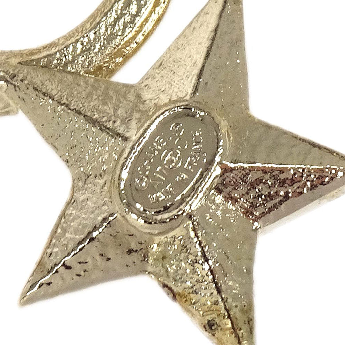 Chanel Star CC Brooch Pin Gold Rhinestone A17C