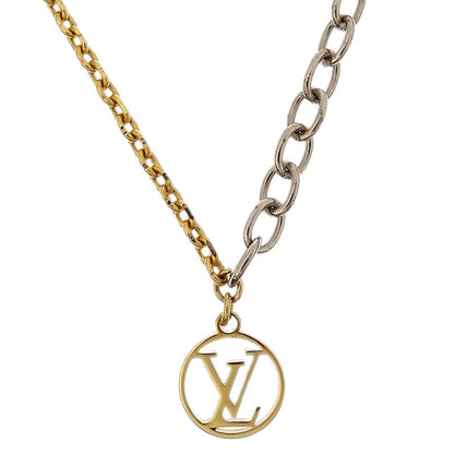 Louis Vuitton Bicolor Gold Silver Chain Necklace M68074 OB0155
