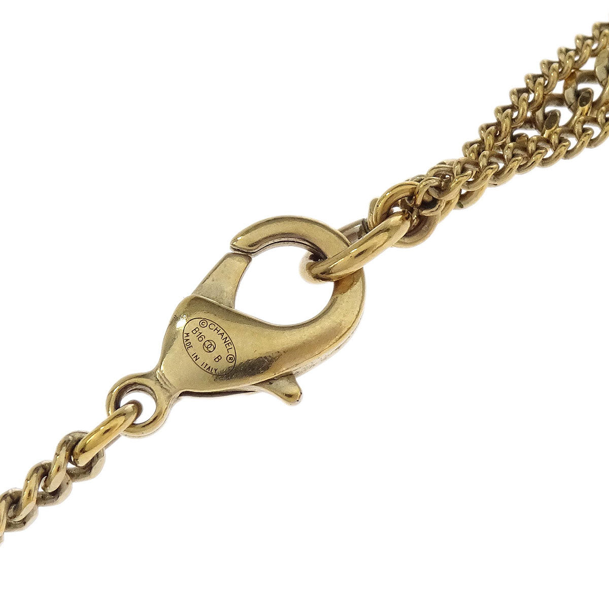 Chanel Charm CC Gold Chain Necklace Costume Pearl B16B