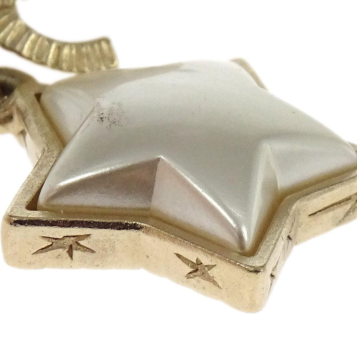 Chanel Dangle CC Star Pierced Earrings Gold A18V