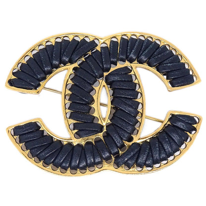 Chanel CC Brooch Pin Black 03P