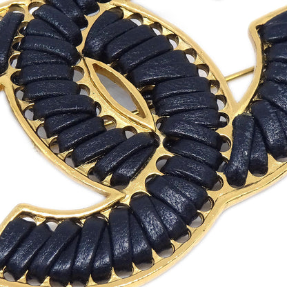 Chanel CC Brooch Pin Black 03P