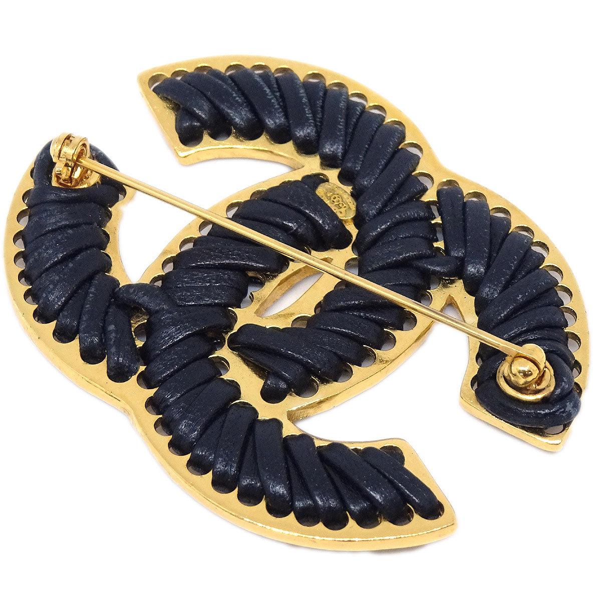 Chanel CC Brooch Pin Black 03P