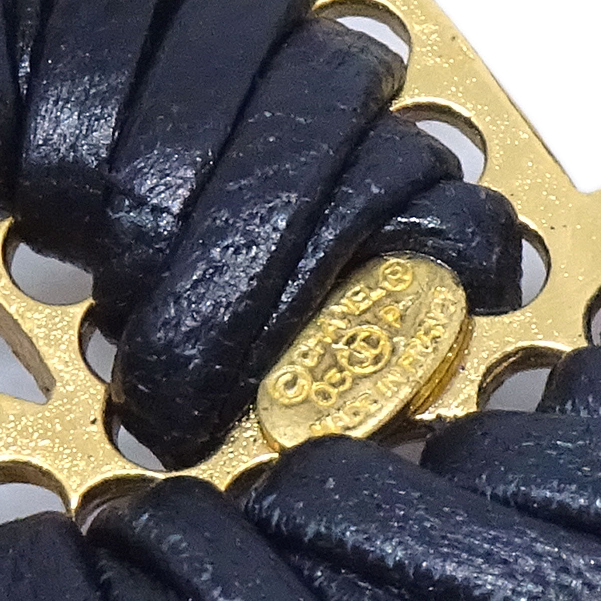 Chanel CC Brooch Pin Black 03P