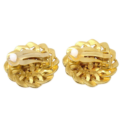 Chanel Button Clip-On Earrings Gold 98P