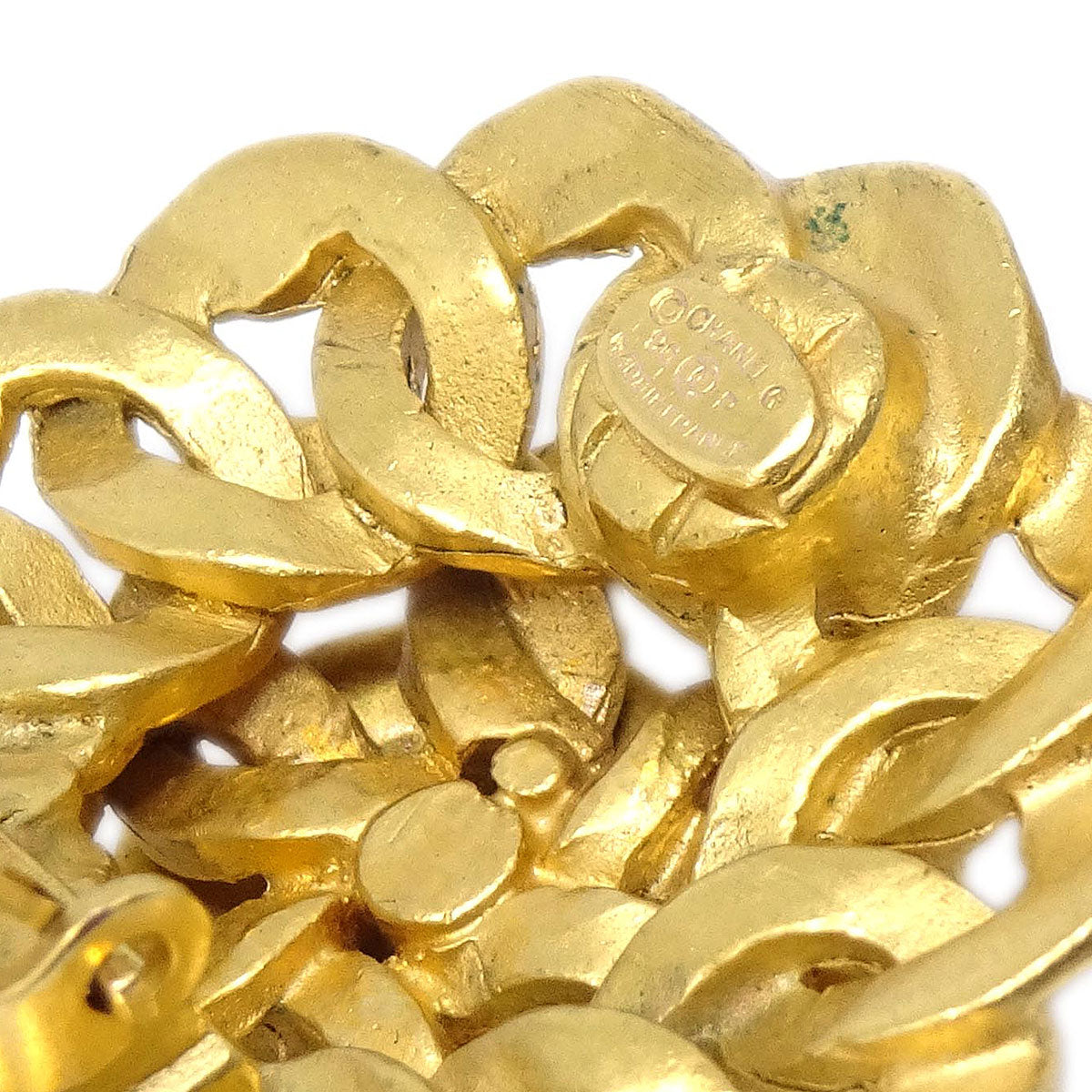 Chanel Button Clip-On Earrings Gold 98P