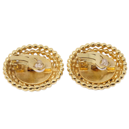 Chanel Button Clip-On Earrings Gold