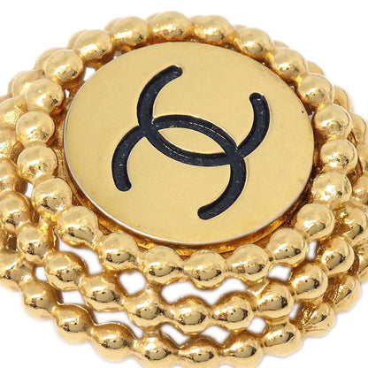 Chanel Button Clip-On Earrings Gold