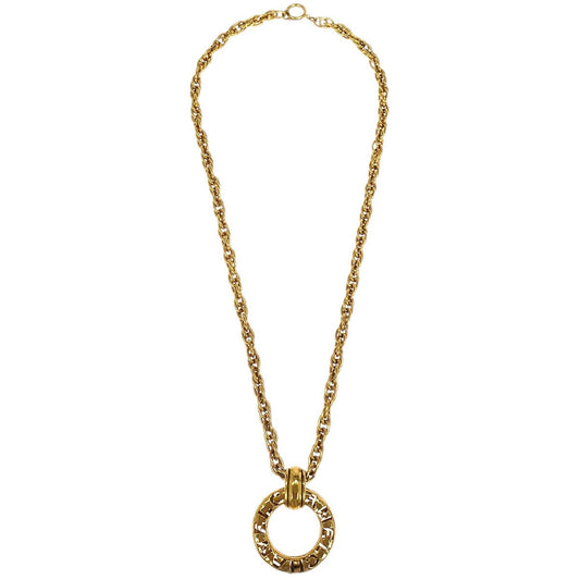 Chanel Gold Chain Pendant Necklace Medallion 3765
