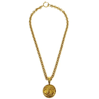 Chanel Medallion Gold Chain Pendant Necklace 94P
