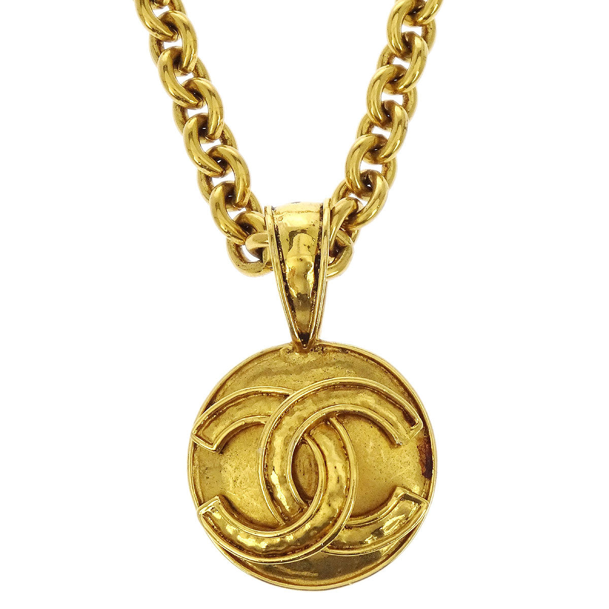 Chanel Medallion Gold Chain Pendant Necklace 94P