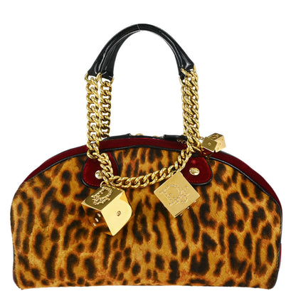 Christian Dior Brown Pony Hair Gambler Dice Handbag