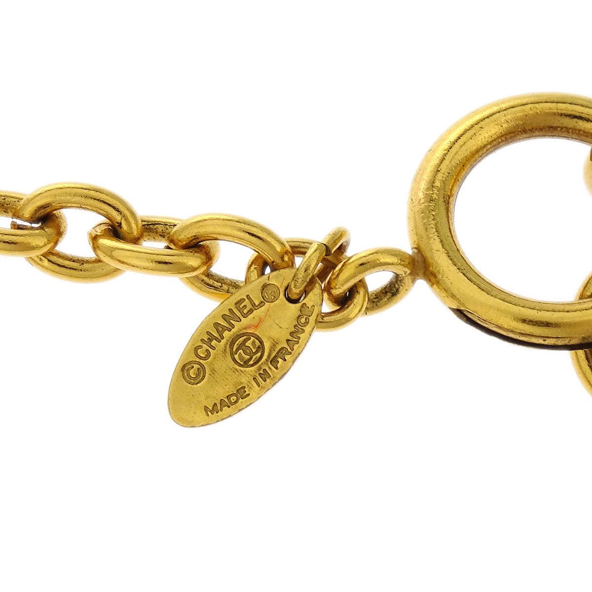 Chanel Rhombus Chain Pendant Necklace Gold