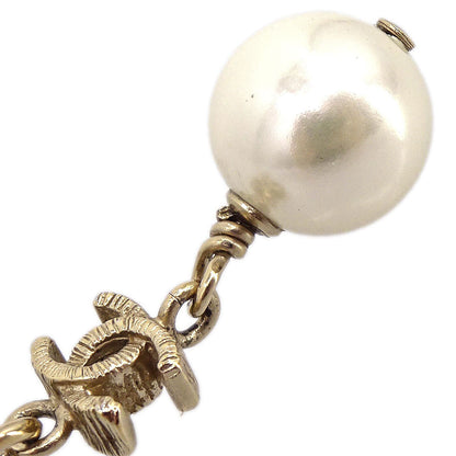 Chanel Charm CC Gold Chain Necklace Costume Pearl B12C