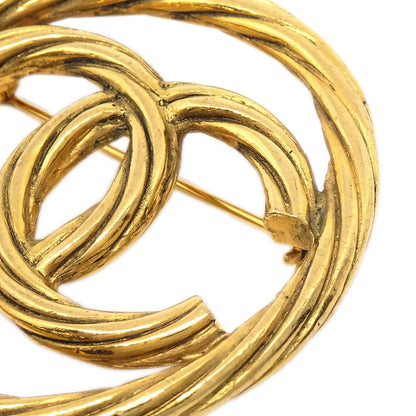 Chanel Medallion Brooch Pin Gold 1268