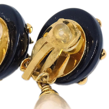 Chanel Gold Costume Pearl Dangle Clip-On Earrings 96C