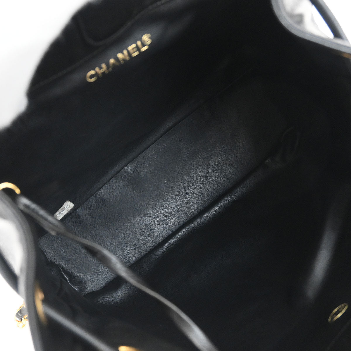 Chanel 1994-1996 Black Lambskin Drawstring Backpack