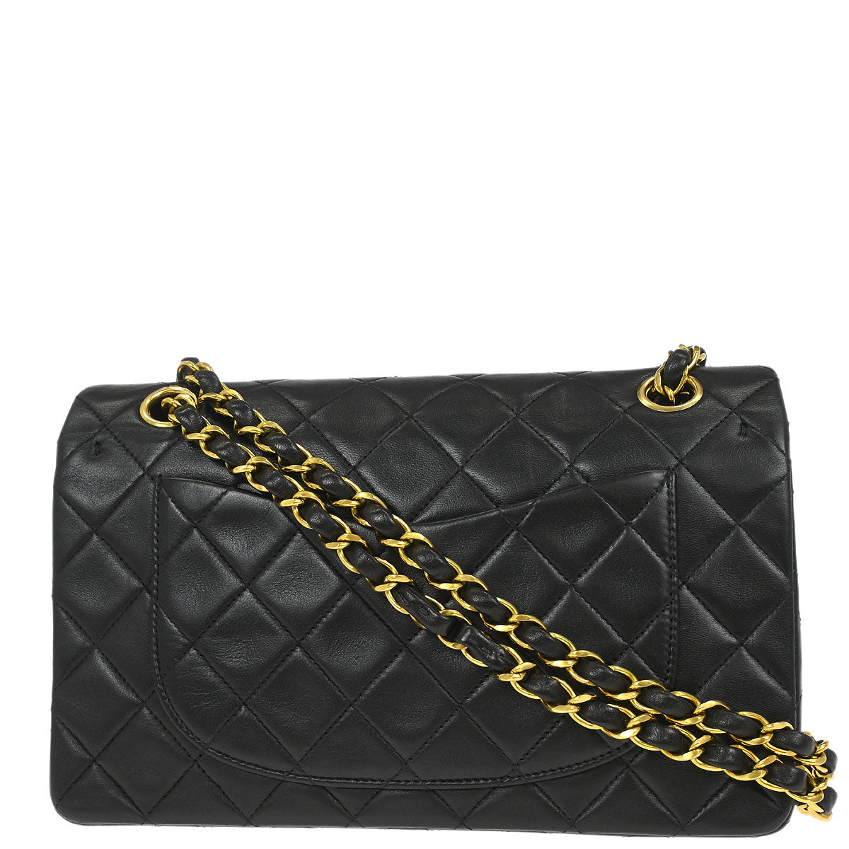 Chanel 1994-1996 Black Lambskin Small Classic Double Flap Shoulder Bag