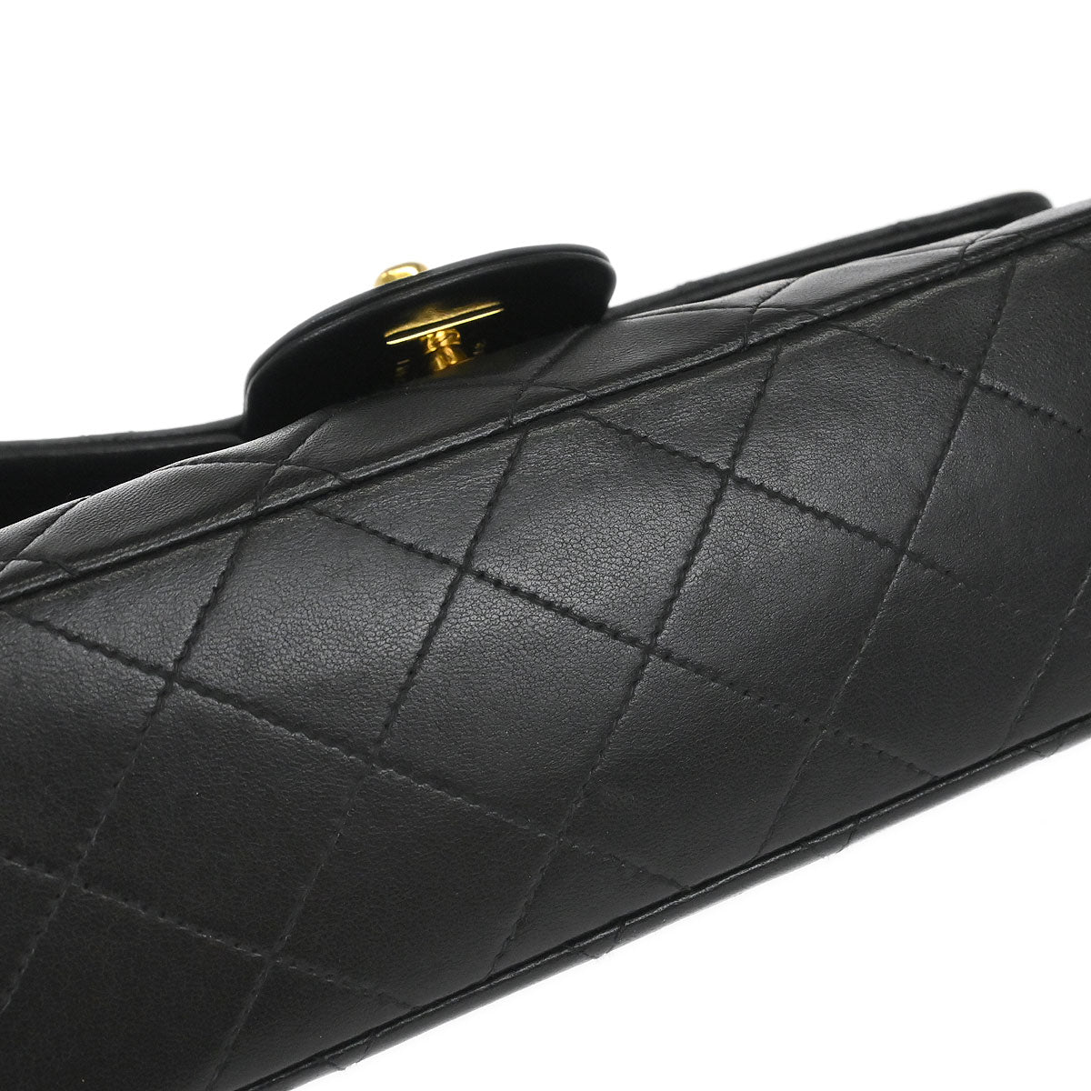 Chanel 1994-1996 Black Lambskin Small Classic Double Flap Shoulder Bag