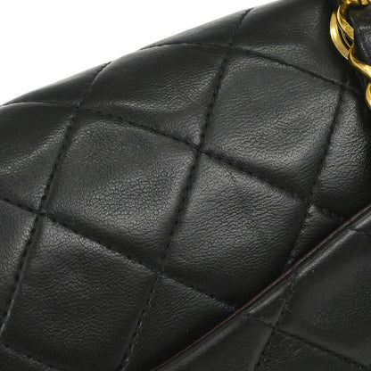 Chanel 1994-1996 Black Lambskin Small Classic Double Flap Shoulder Bag