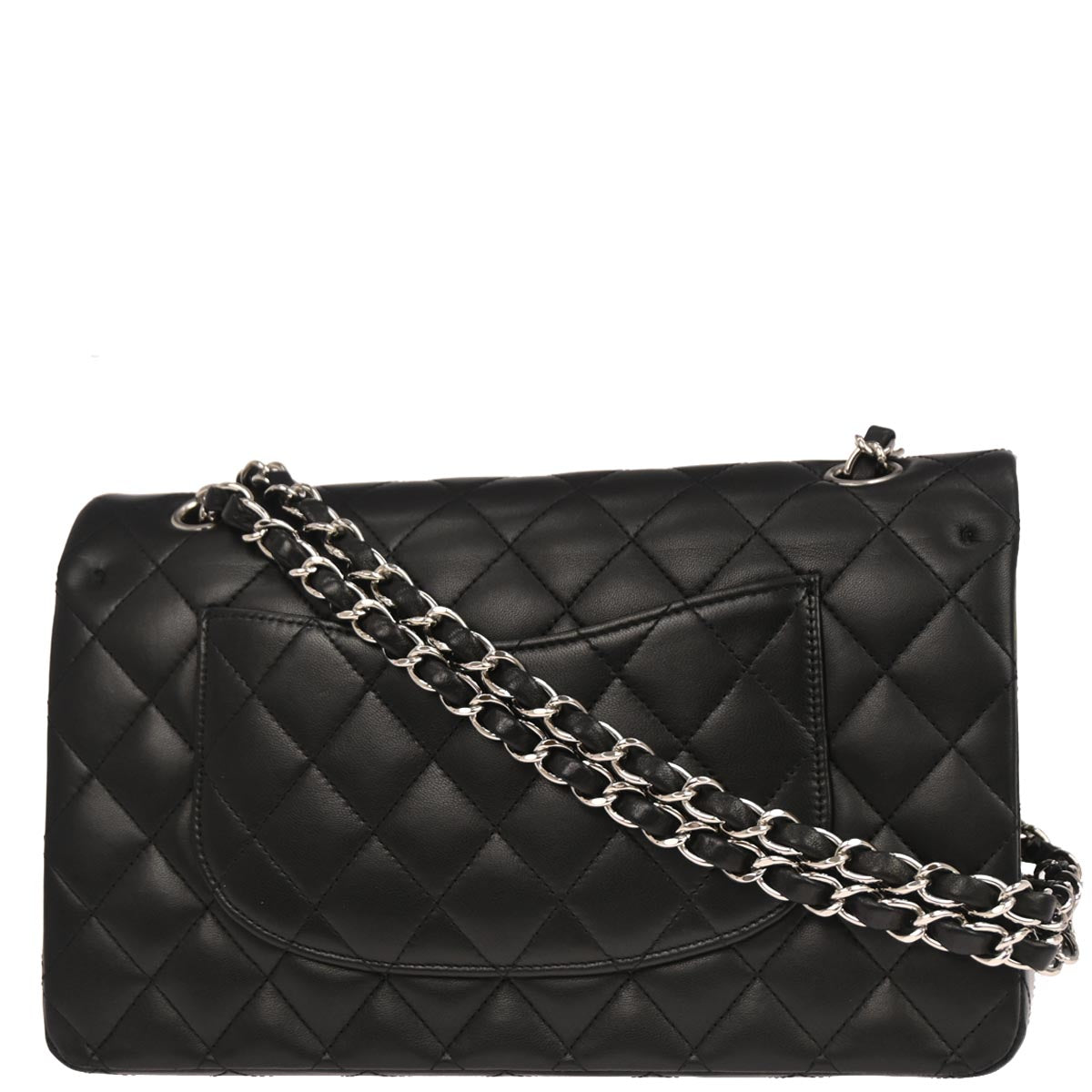 Chanel 2010-2011 Black Lambskin Medium Classic Double Flap Shoulder Bag