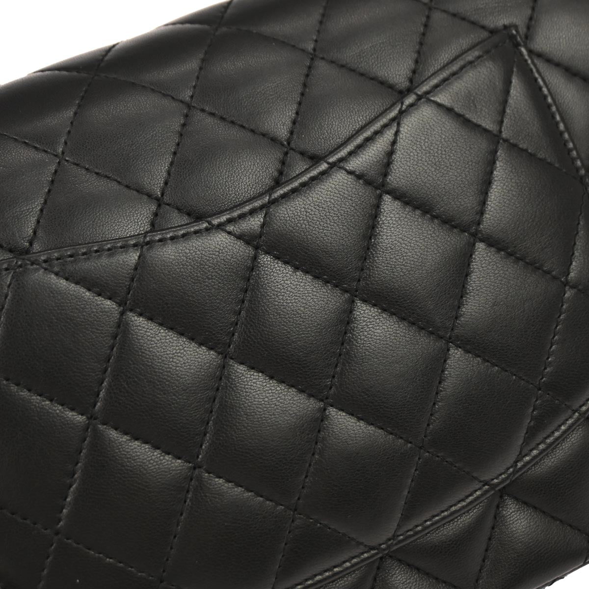 Chanel 2010-2011 Black Lambskin Medium Classic Double Flap Shoulder Bag