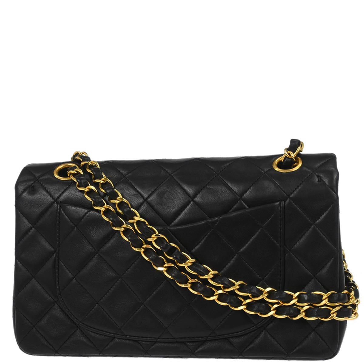 Chanel Black Lambskin Small Classic Double Flap Shoulder Bag