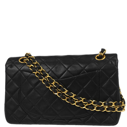 Chanel Black Lambskin Small Classic Double Flap Shoulder Bag