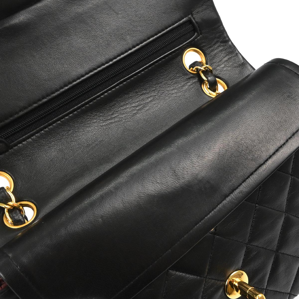 Chanel Black Lambskin Small Classic Double Flap Shoulder Bag