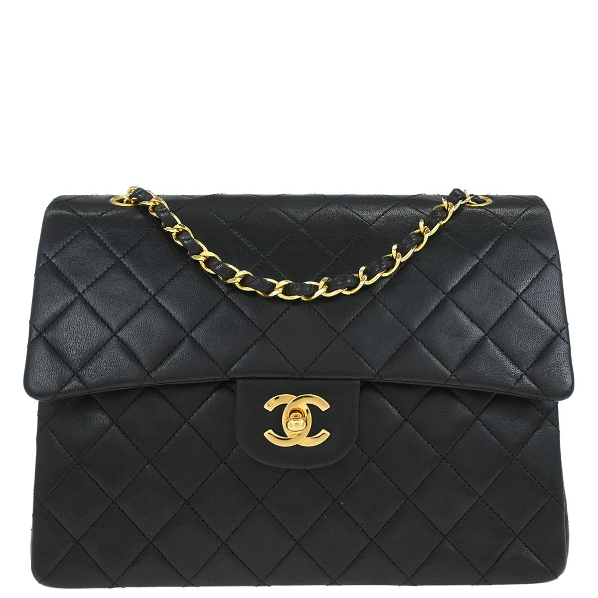 Chanel Black Lambskin Classic Double Flap Shoulder Bag